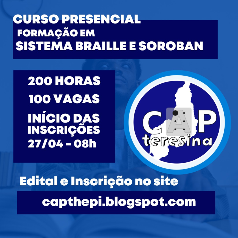 CAP oferta vagas em cursos de Braille e Soroban