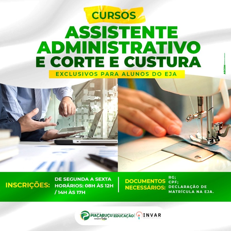 Prefeitura de Piaçabuçu abre inscrições de cursos gratuitos exclusivos para alunos da EJA