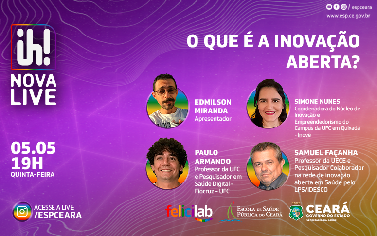 “Ih! Nova Live” desta quinta-feira (5) discute vantagens da inovação aberta na gestão pública 5 DE MAIO DE 2022 – 10:55