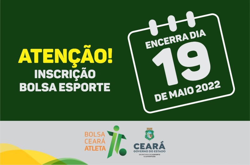 Inscrições para as seis mil bolsas do Programa Ceará Atleta – Projeto Bolsa-Esporte encerram dia 19 de maio