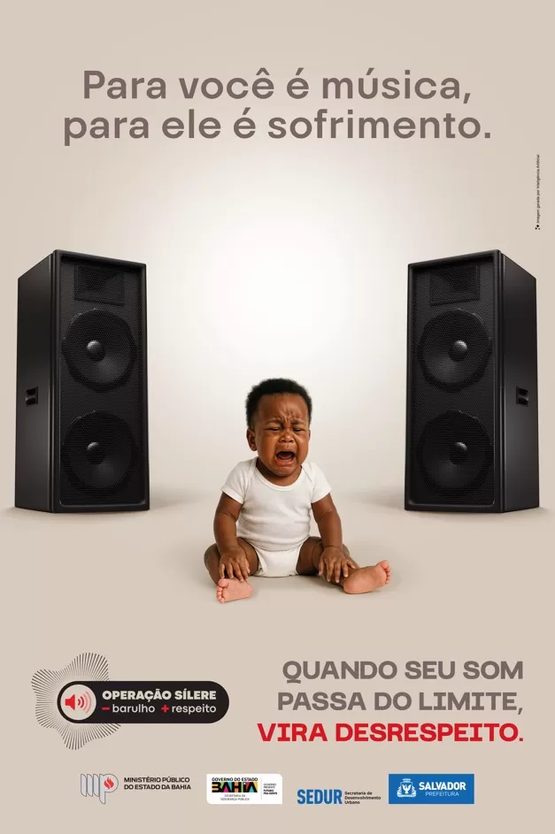Prefeitura e MPBA lançam campanha de combate à poluição sonora em Salvador.