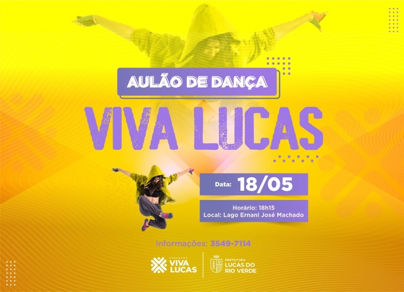 Lago Ernani Machado recebe aulão de dança do Viva Lucas na próxima quarta (18)