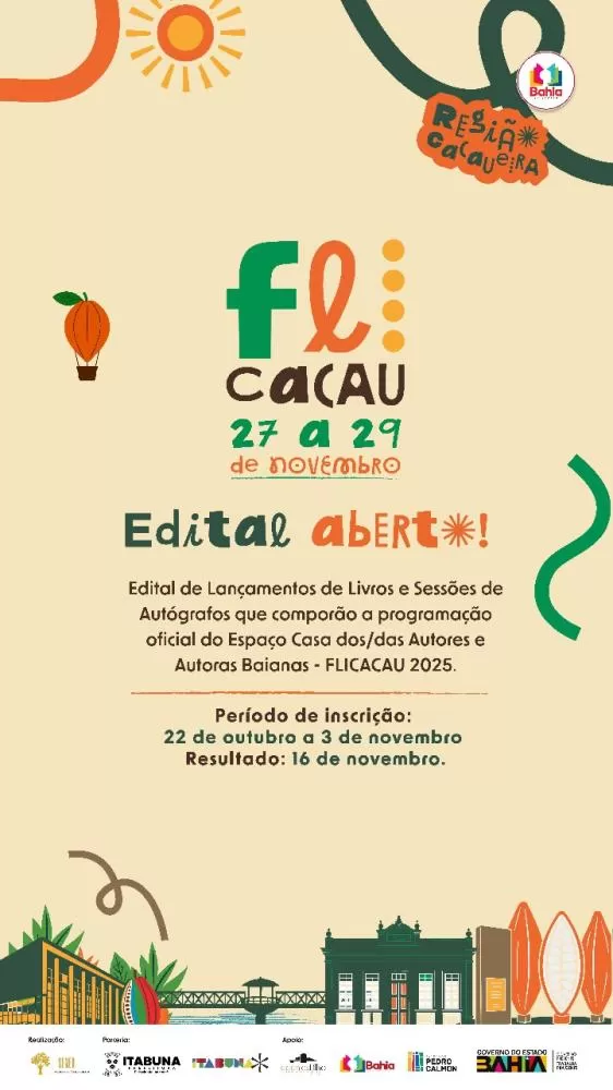 FLICACAU ABRE INSCRIÇÕES PARA A CASA DOS AUTORES BAIANOS.