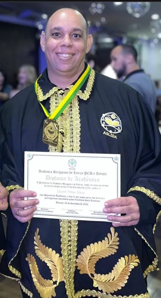  Daniel Villas-Bôas toma posse na Academia Sergipana de Letras das Pessoas com Deficiência e se torna imortal.