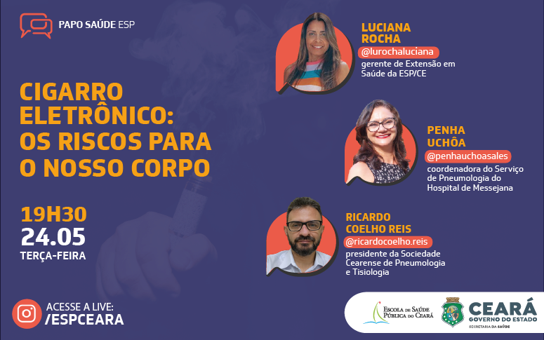 Riscos do cigarro eletrônico para o corpo serão discutidos no “Papo Saúde” desta terça (24)