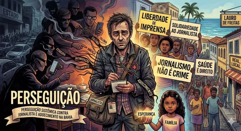 O Preço da Verdade: Conselheiro da ABI Denuncia Campanha de Descredibilização e Grave Adoecimento por Perseguição na Bahia.