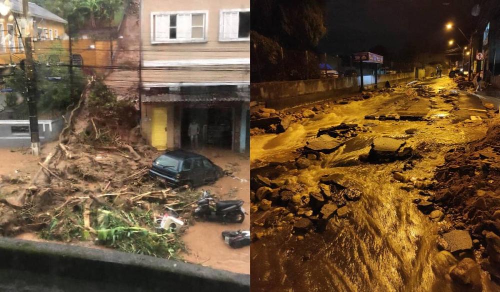 Tragédia em Petrópolis, cidade serrana do Rio de Janeiro. Foto: Reprodução Internet (diario24horas.com.br)