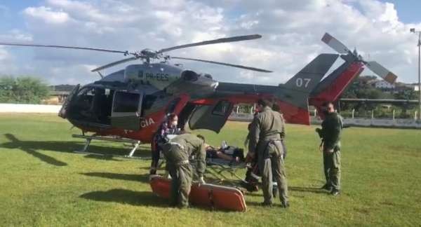 Ciopaer da SSPDS realiza transporte aeromédico de Irapuan Pinheiro até Juazeiro do Norte