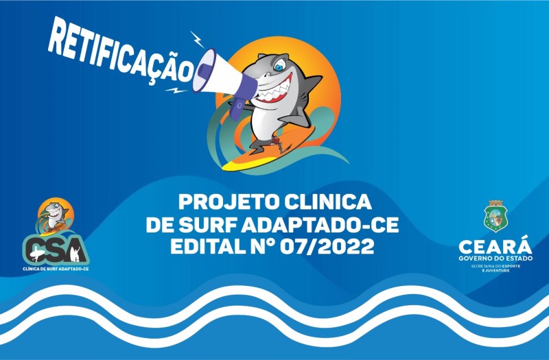 Sejuv retifica edital N° 07/2022 referente ao projeto Clínica de Surf Adaptado 2022
