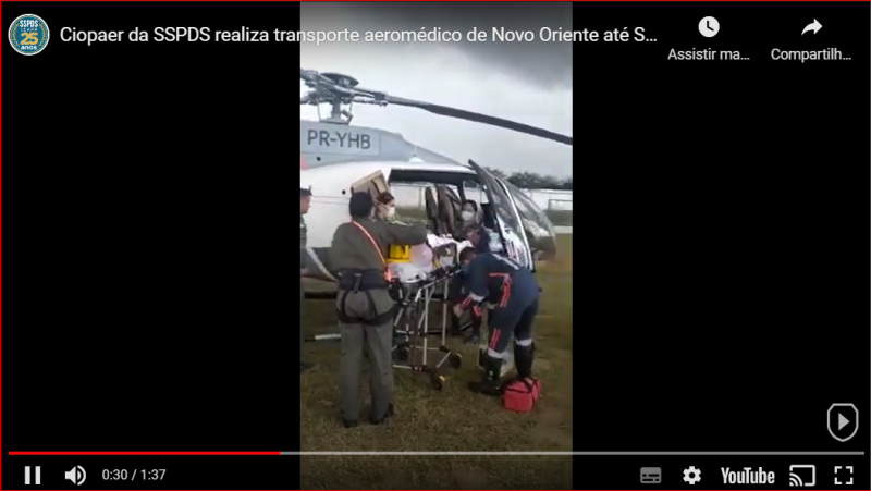 Ciopaer da SSPDS realiza transporte aeromédico de Novo Oriente até Sobral