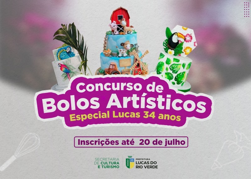 Cultura abre inscrições para concurso de bolos artísticos para o aniversário de Lucas do Rio Verde
