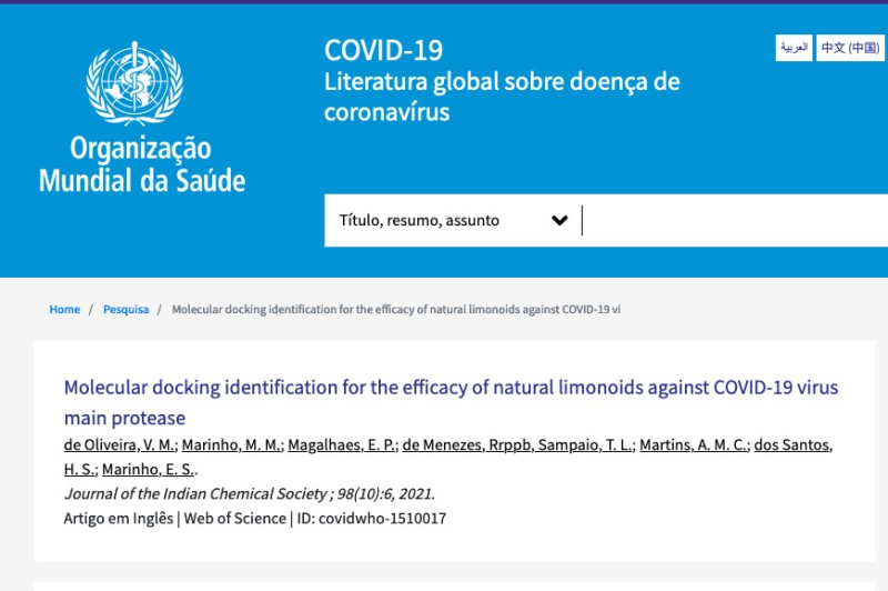 Pesquisa de aluno da Uece aponta que substância de origem vegetal pode combater Covid-19; OMS inclui estudo em base de dados