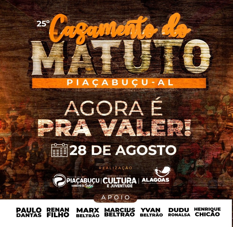25ª Edição do Casamento do Matuto de Piaçabuçu irá acontecer em Agosto