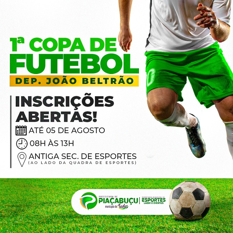 Inscrições abertas para 1ª Copa de Futebol João Beltrão. Participe!