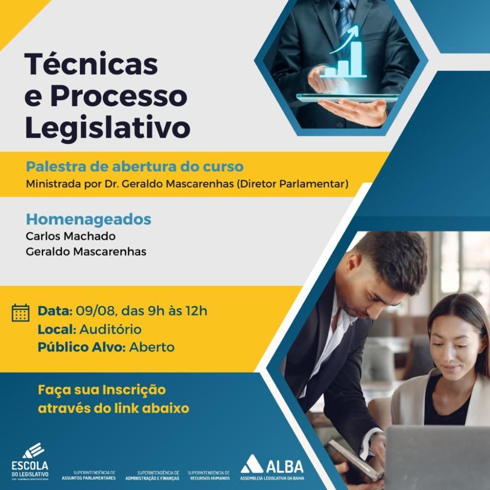 ALBA promoverá seminário sobre técnica e processo legislativo.