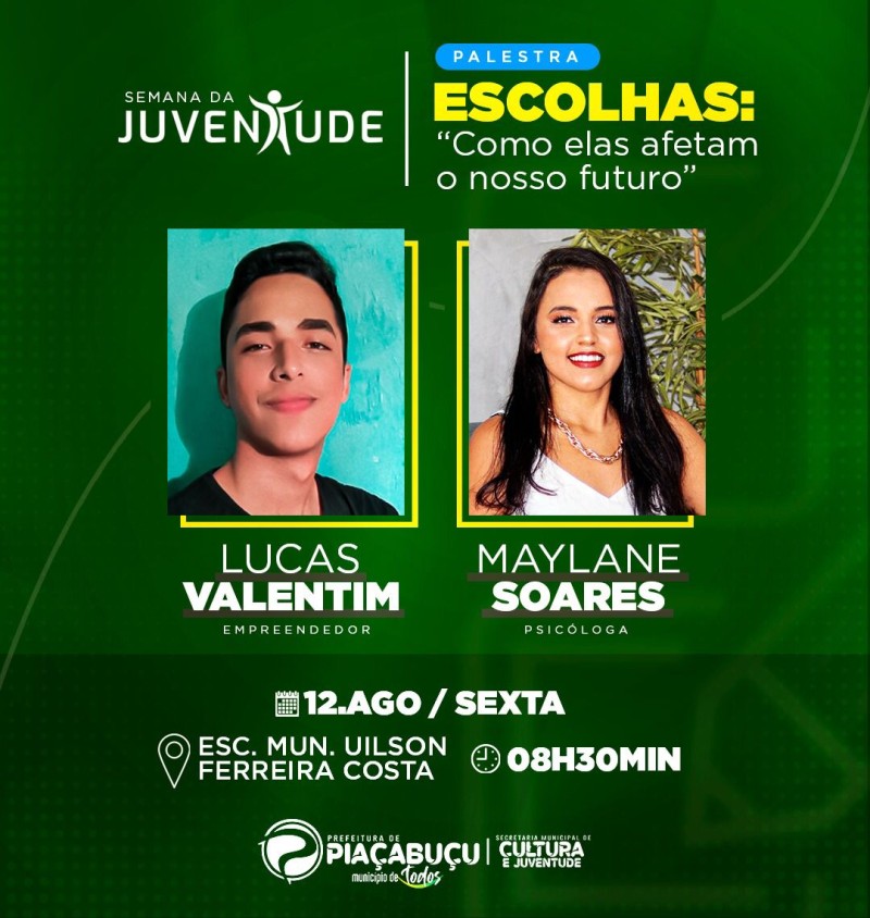 Em comemoração ao mês da juventude, Secretaria de Cultura realiza palestra para os jovens