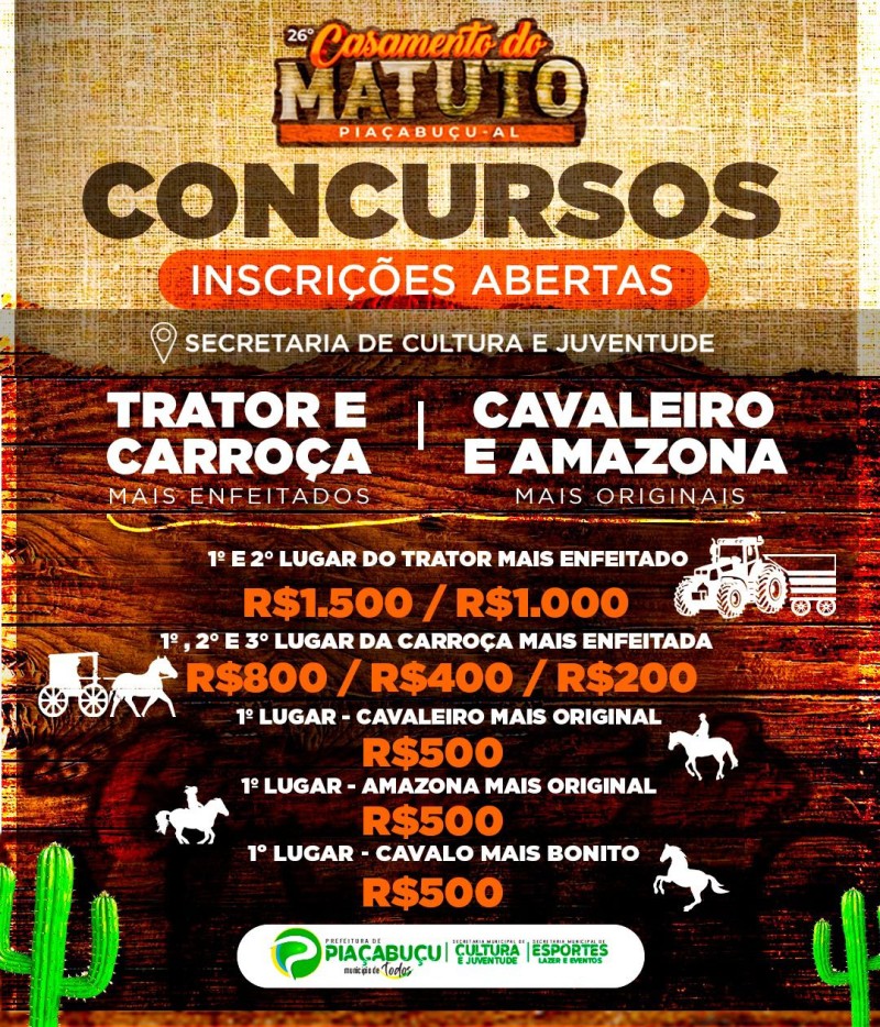 Última semana para inscrição dos concursos do Casamento do Matuto