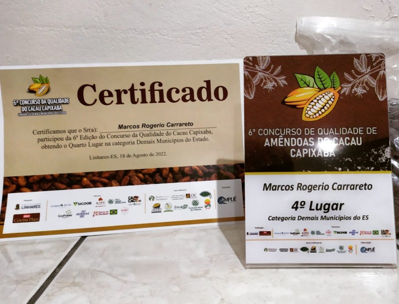 Produtor de João Neiva é um dos vencedores de concurso de cacau
