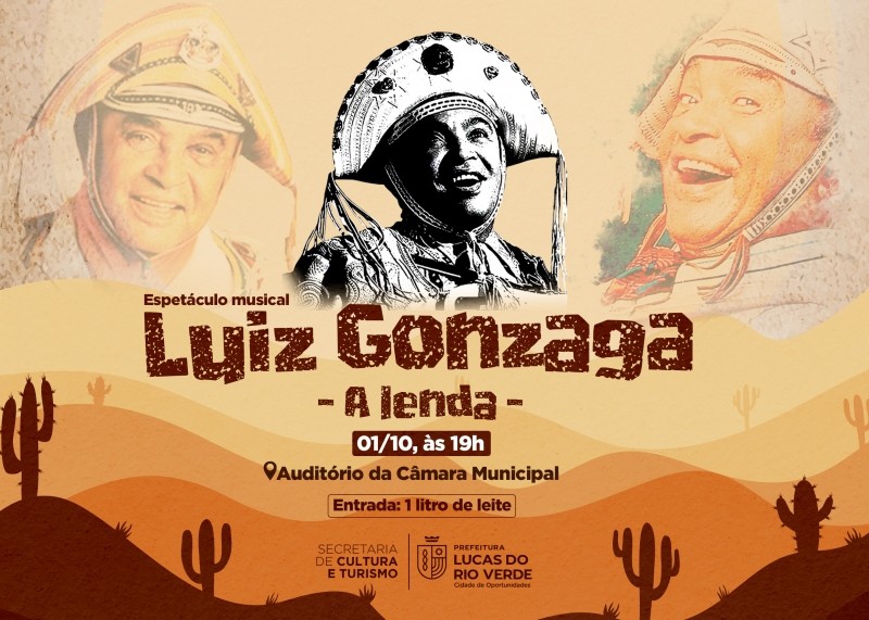 Cultura promove musical em homenagem a Luiz Gonzaga no dia 1º de outubro