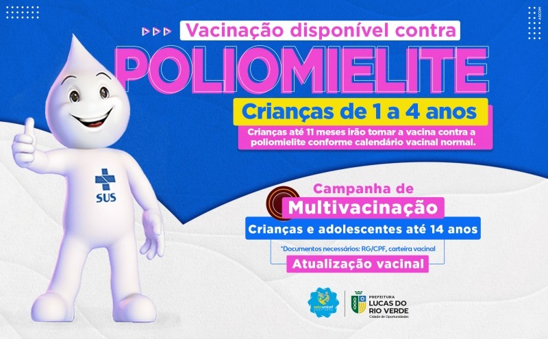 Quatro PSFs terão horário estendido para vacinação contra Poliomielite e para Multivacinação