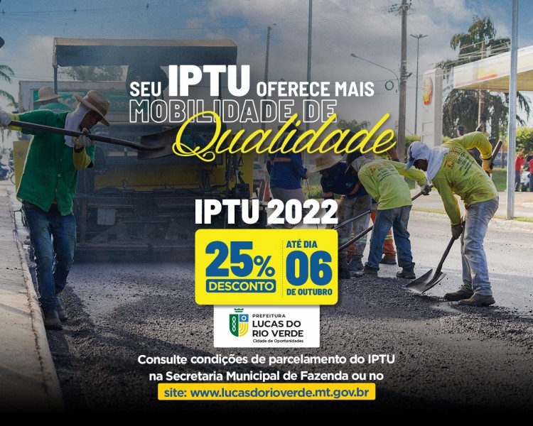 Último dia para quitar o IPTU em cota única com 25% de desconto é hoje (06)