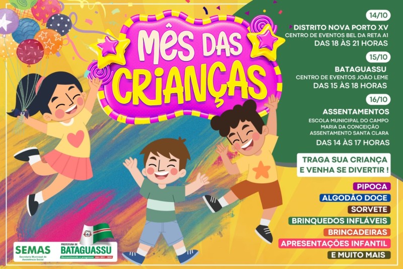 Prefeitura de Bataguassu prepara festa para comemorar mês das crianças