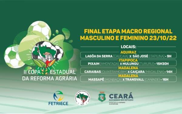 Copa da Reforma Agrária tem etapa macrorregional neste fim de semana