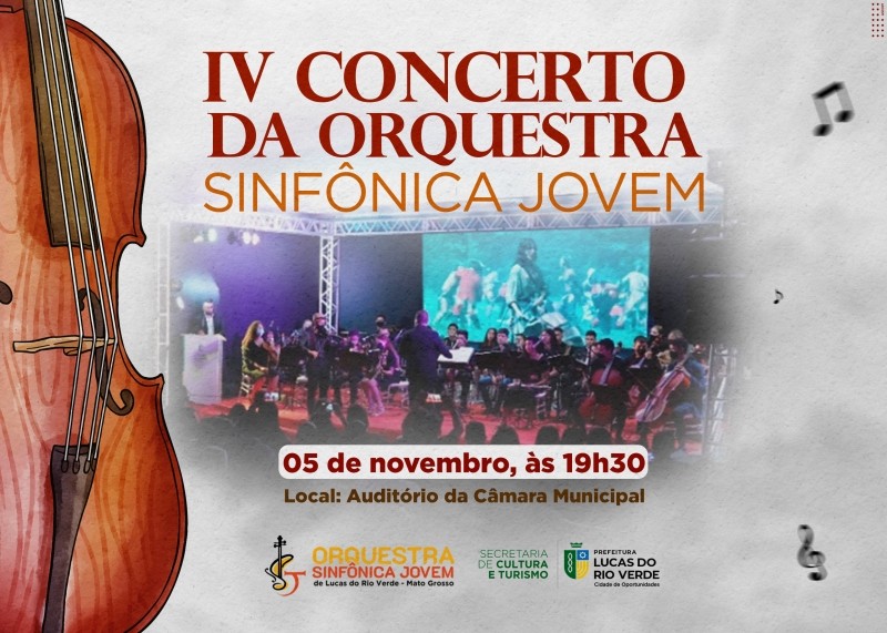Concerto da Orquestra Sinfônica Jovem de Lucas do Rio Verde será realizado no dia 05 de novembro