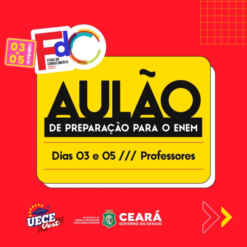 Feira do Conhecimento promove aulão preparatório para vestibular da Uece e Enem