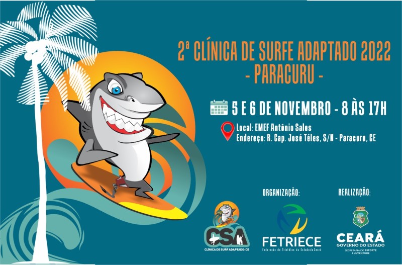 Sejuv realiza 2ª Clínica de Surf Adaptado nos dias 5 e 6 de novembro, em Paracuru