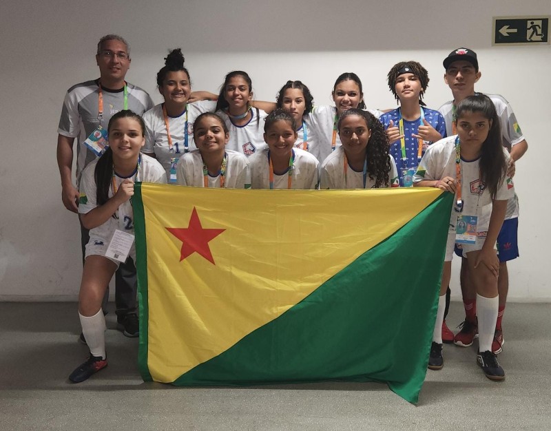 Futsal feminino vence segunda partida seguida nos Jogos Escolares Brasileiros