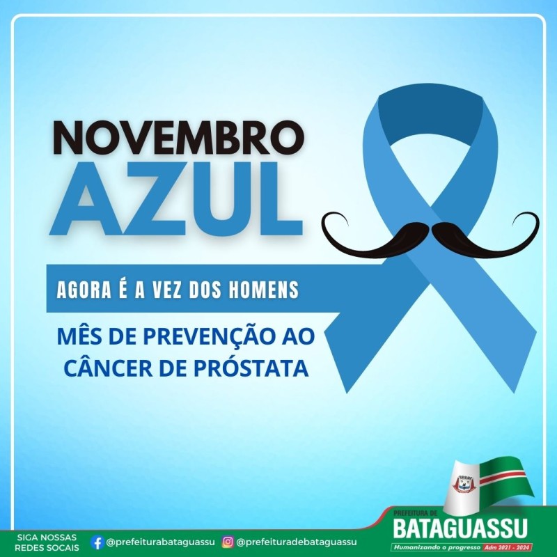 NOVEMBRO AZUL – Prefeitura de Bataguassu oferta exames PSA em prevenção ao câncer de próstata