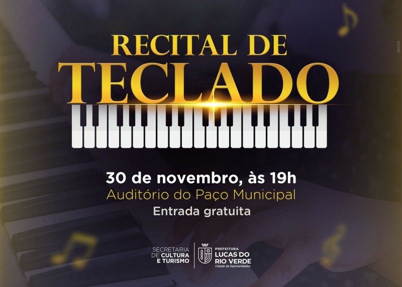 Cultura promove Recital de Teclado na próxima quarta-feira (30)