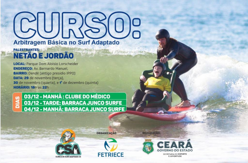 Sejuv realiza curso de arbitragem básica no surf adaptado