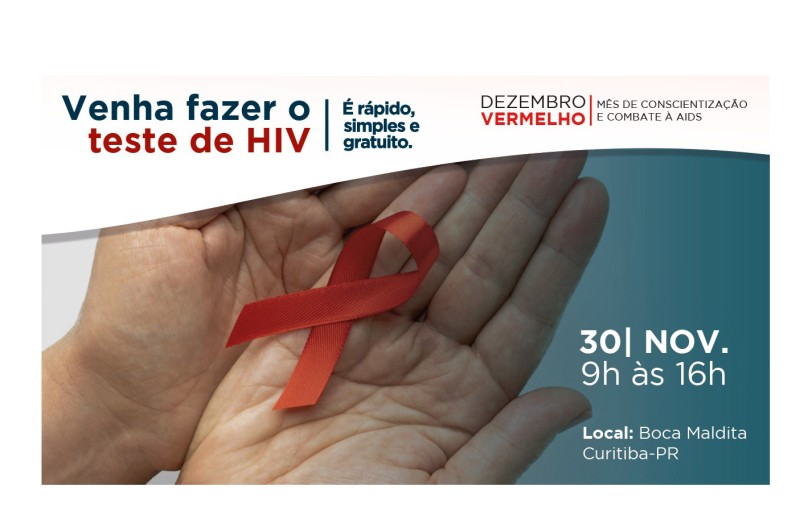 Saúde realiza testagem em Curitiba nesta quarta para detectar a infecção pelo HIV
