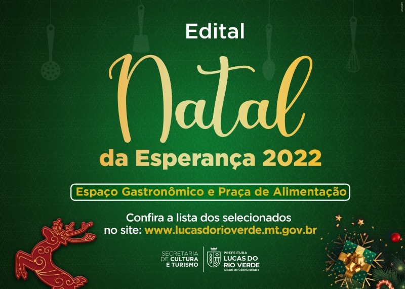 Cultura divulga resultado final do edital gastronômico do Natal da Esperança