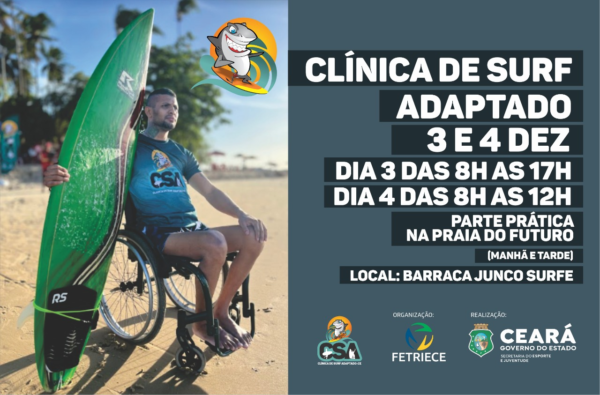 Clínica de Surf Adaptado será realizada neste fim de semana na Praia do Futuro