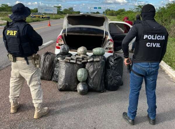 Polícia Civil e PRF prendem maranhense e pernambucano em posse de 102 kg de drogas em Penaforte