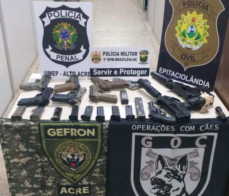 Operação conjunta das Forças de Segurança faz maior apreensão de armas de fogo do Alto Acre