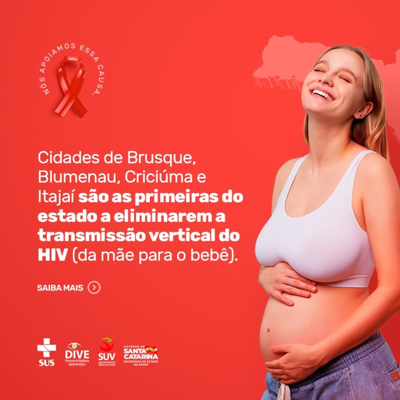 Dezembro vermelho: quatro municípios catarinenses recebem certificado de eliminação da transmissão vertical do HIV