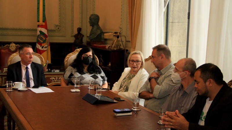Governador em exercício e secretária Arita se reúnem com representantes de conselhos de saúde no Piratini