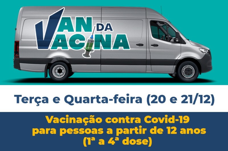 Van da Vacina estará no Bruno Barcelar e Praça 9 de Novembro esta semana com oferta de 1ª a 4ª doses