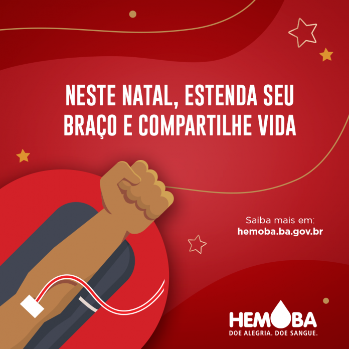 Com estoque crítico, Hemoba lança campanha de Natal para incentivo à doação de sangue