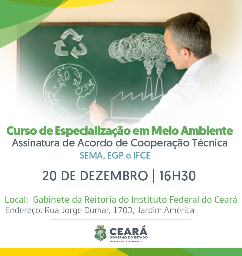 Sema, EGP e IFCE assinam acordo para capacitar servidores municipais e estaduais em Meio Ambiente