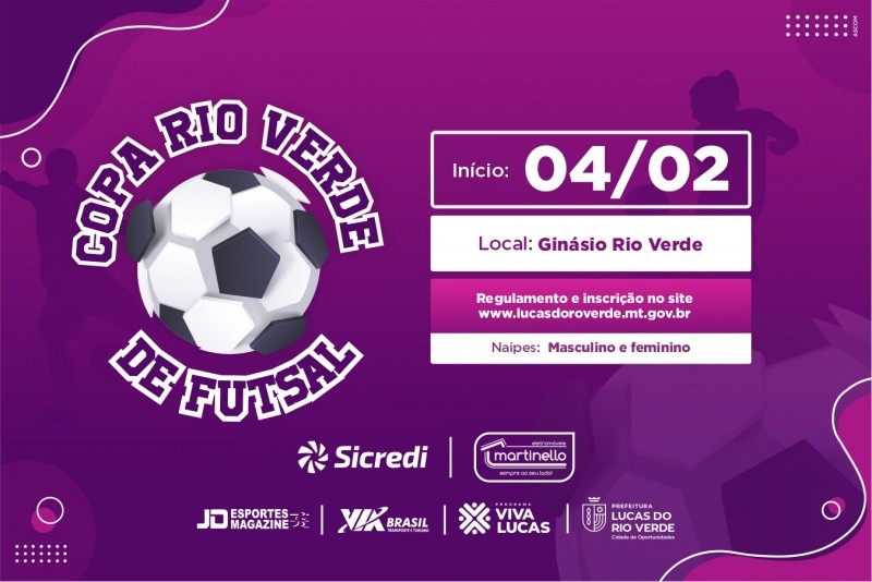 Secretaria de Esporte e Lazer abre inscrições para Copa Rio Verde de Futsal