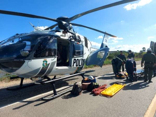 Ciopaer da SSPDS realiza remoção de vítima de acidente de trânsito no município de Caucaia