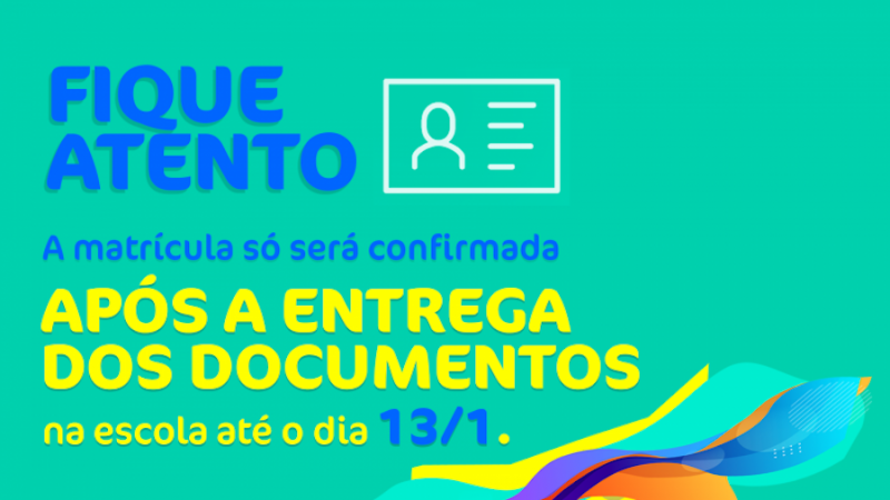 Período de confirmação das matrículas nas escolas estaduais segue até 13 de janeiro