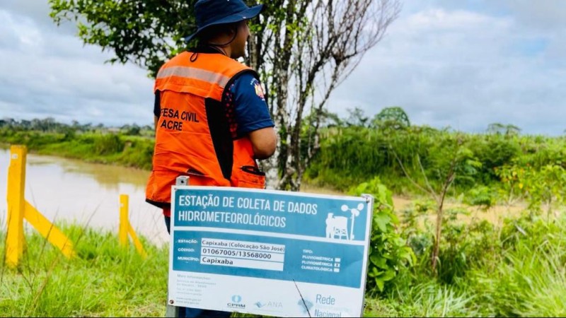 Defesa Civil realiza manutenção em plataforma de monitoramento das chuvas e rios em Capixaba