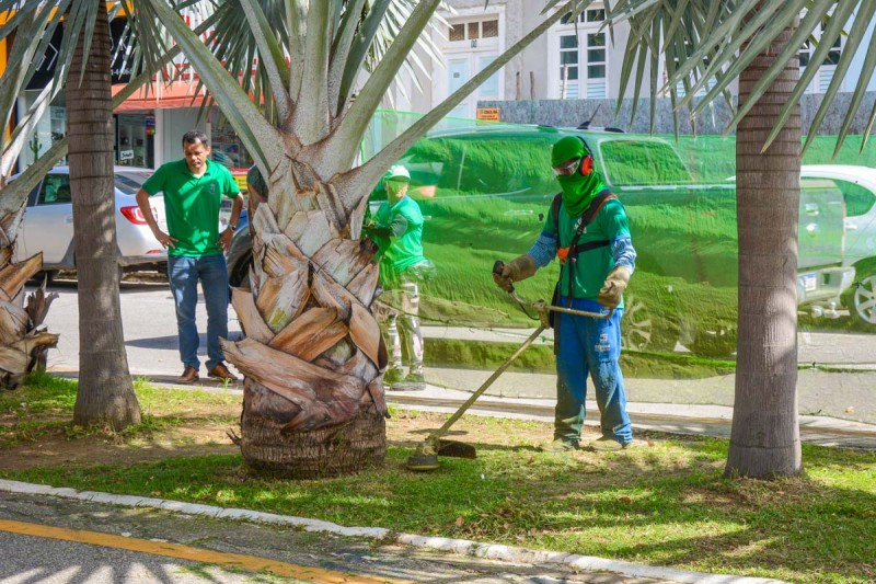 Secretaria Municipal de Meio Ambiente intensifica manutenção de praças, áreas verdes e canteiros da cidade