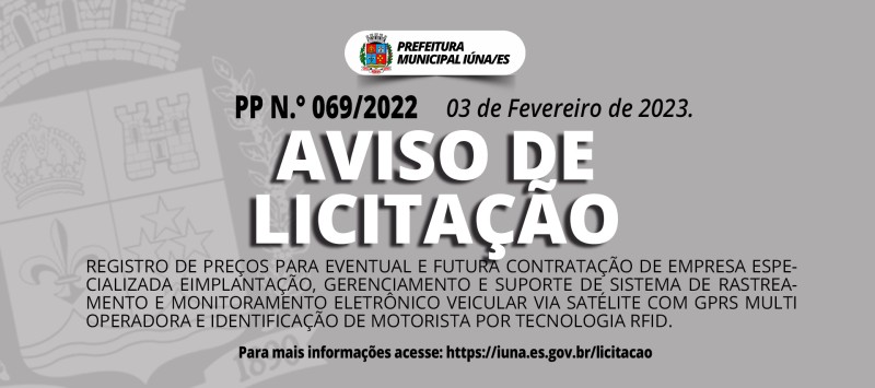 Aviso de Licitação Nº 069/2022